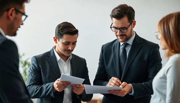 Quattro responsabili HR soddisfatti discutono del lavoro | Qipo