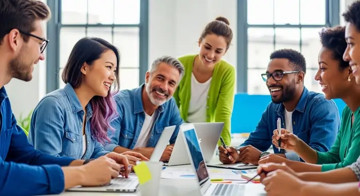 Dipendenti soddisfatti e sereni in ufficio, esempio di ottima employee experience | Qipo